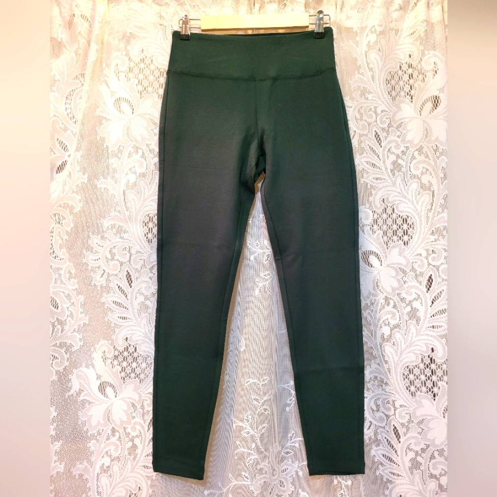 Peace & Pearls Womens Size M Dark Green Body Shaping Ankle Length Leggings
